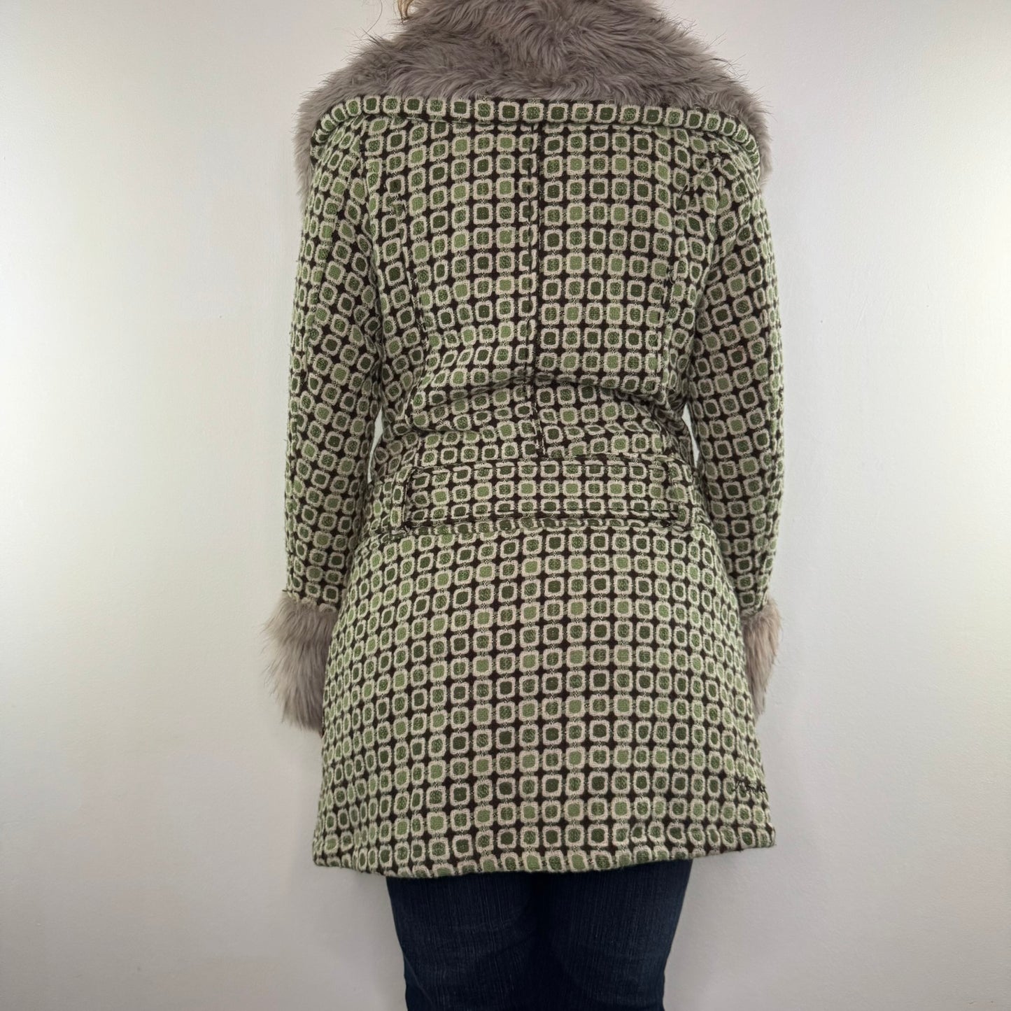 Y2K vintage 60s style wool trench jacket
