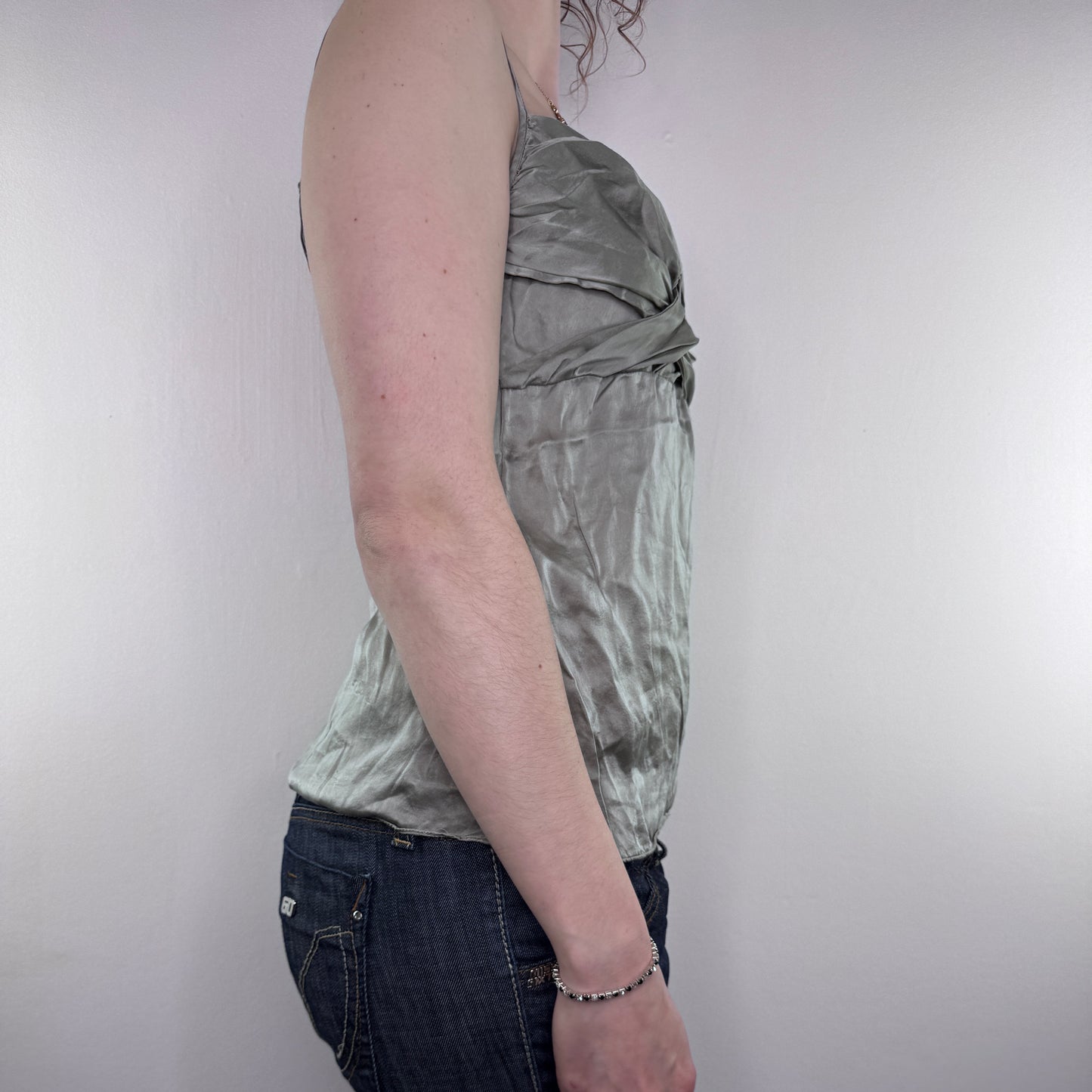 Y2K vintage Topshop silk knot bust cami top