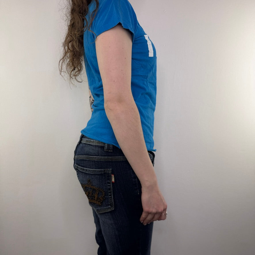 Y2K vintage Italia rhinestone crown top