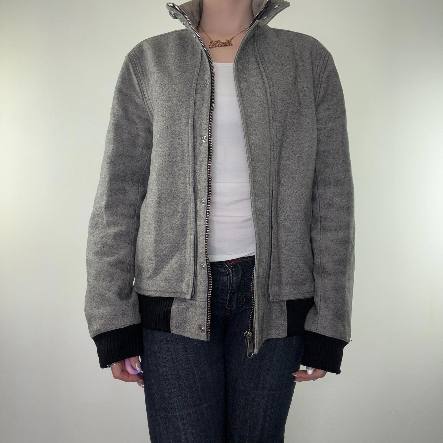 Dior Homme Y2K vintage AW08 Melton jacket wool blend zip up men's high neck coat