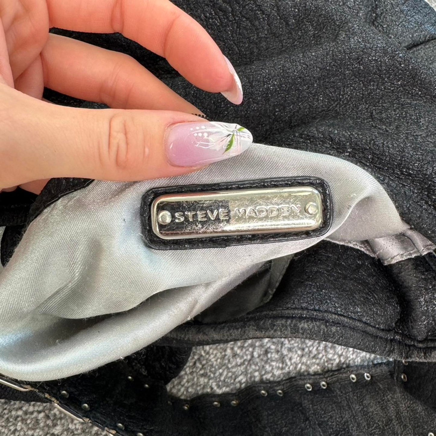 Y2K vintage Steve Madden shoulder bag metal slouchy boho medium size