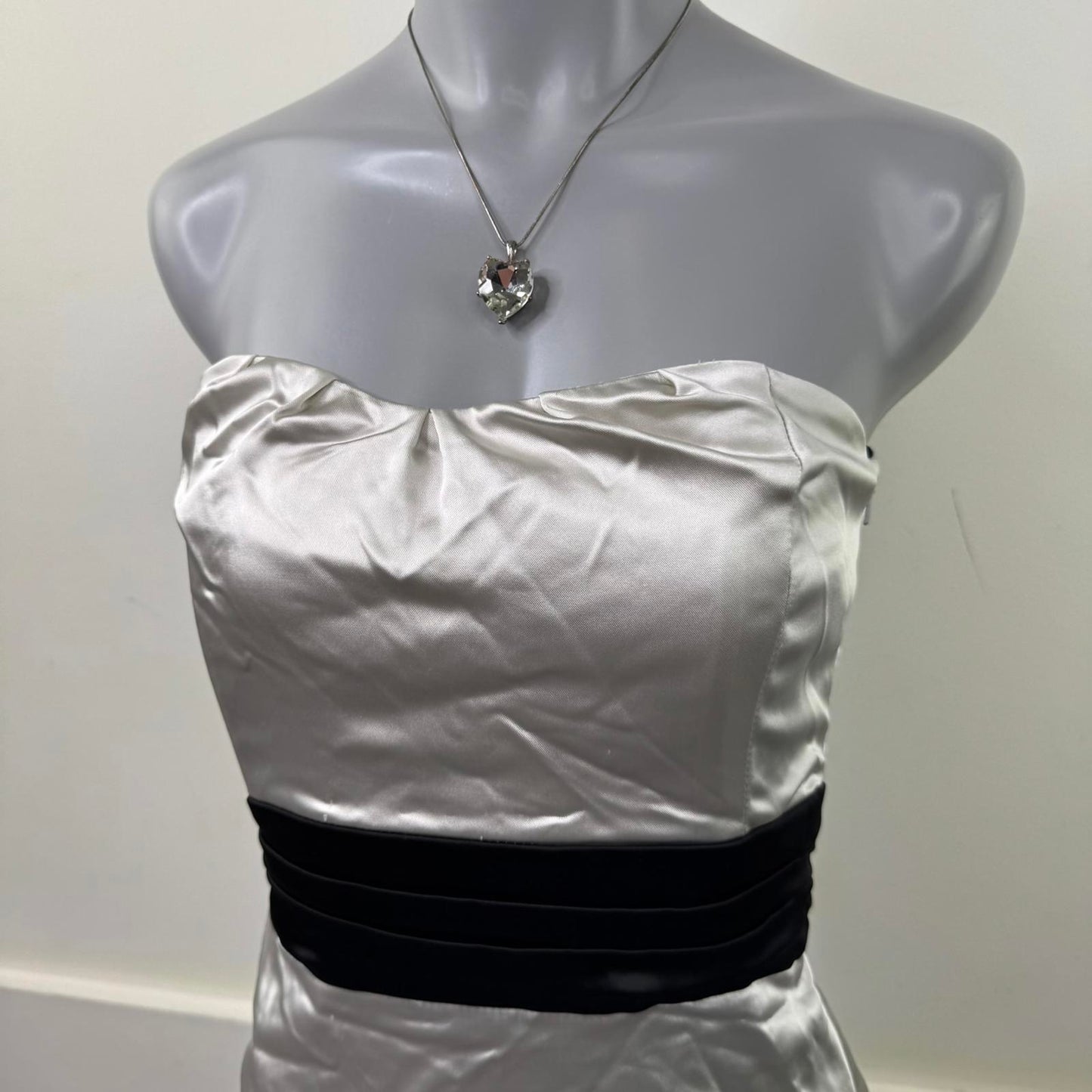 Y2K vintage strapless top satin bow bustier party going out boned