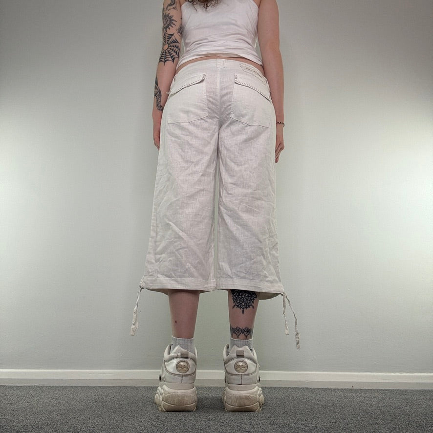 Y2K vintage low rise capri cropped cargo trousers