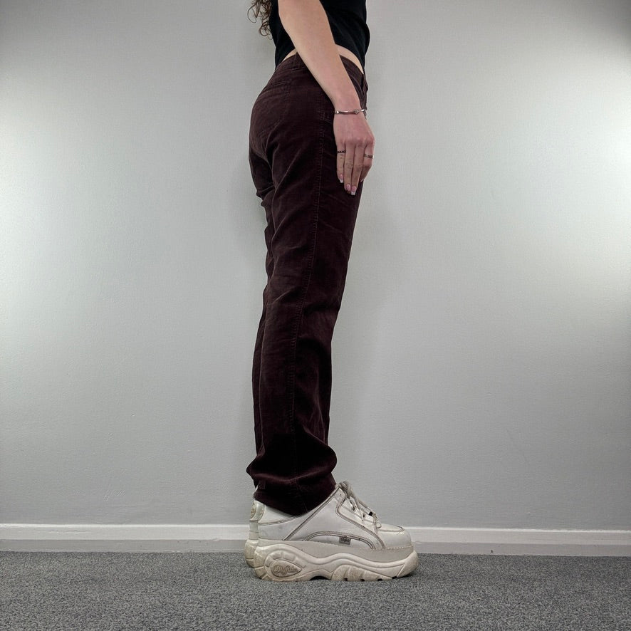 Y2K straight corduroy mid rise jeans