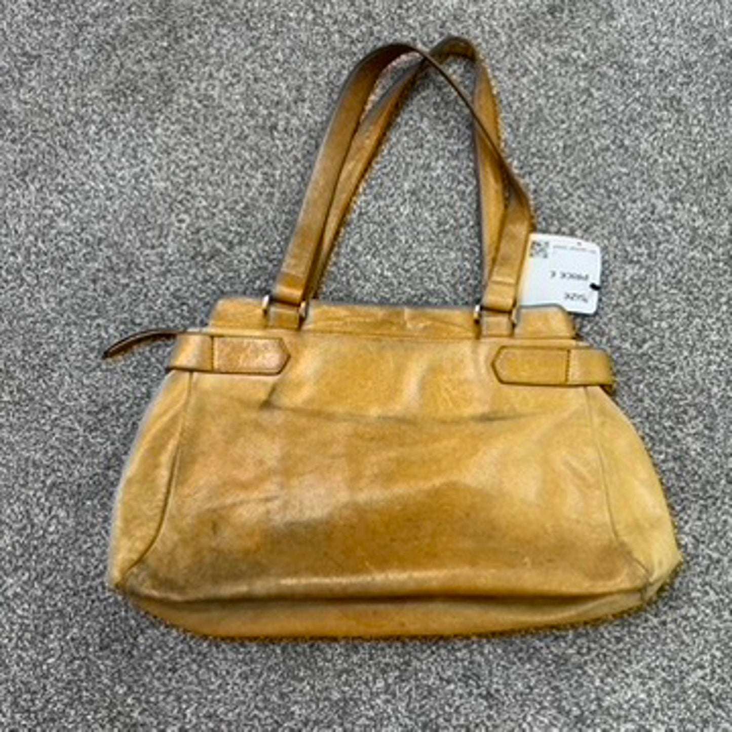 Y2K vintage Ted Baker genuine leather shoulder bag buckles light brown