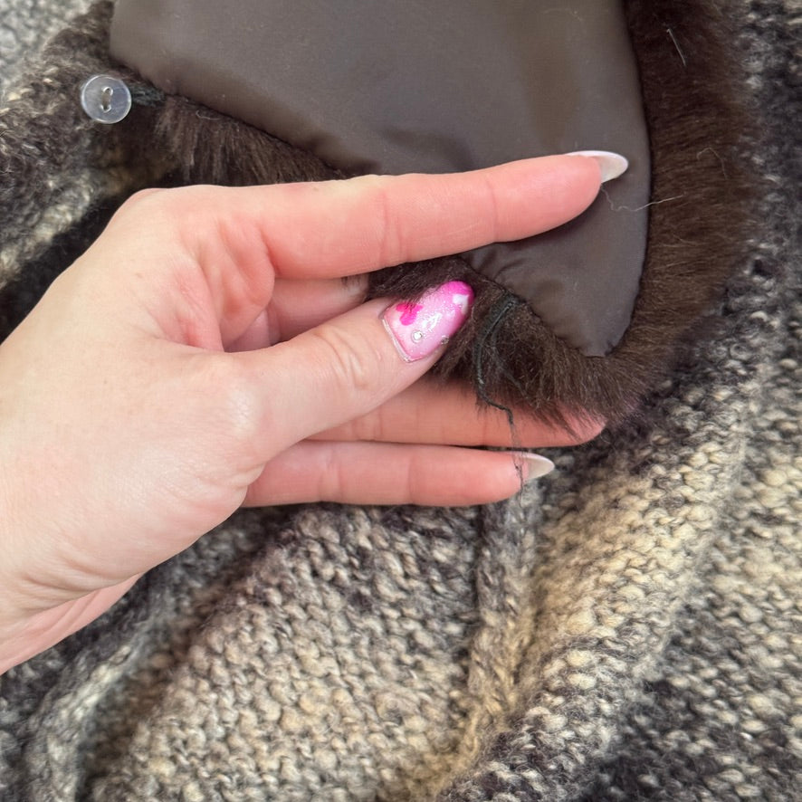 Y2K vintage stripe knit long cardigan