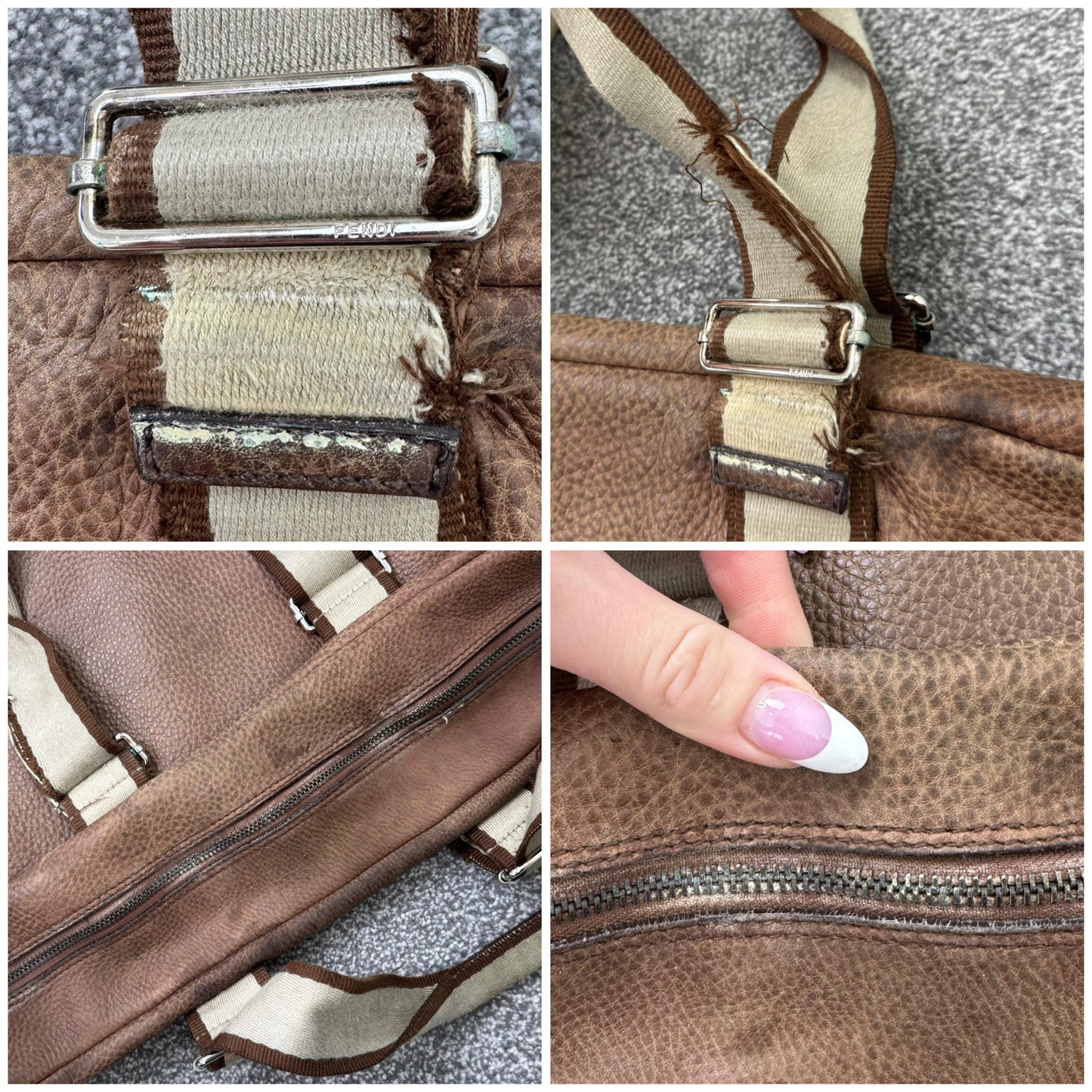 Vintage Fendi Selleria large shoulder bag genuine leather tote holdall