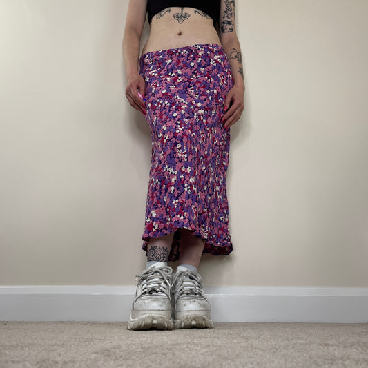 Y2K floral maxi skirt low rise