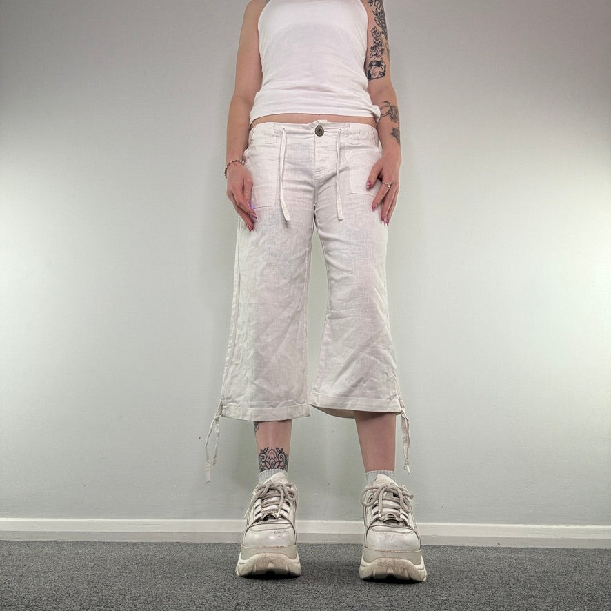 Y2K vintage low rise capri cropped cargo trousers