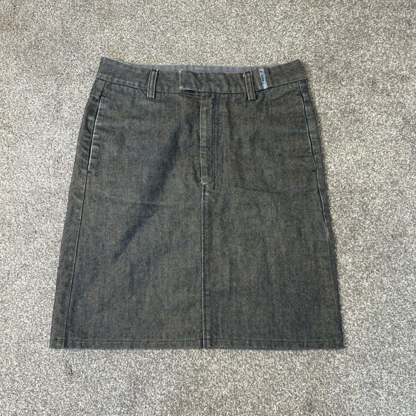 Y2K vintage Diesel low rise denim midi skirt