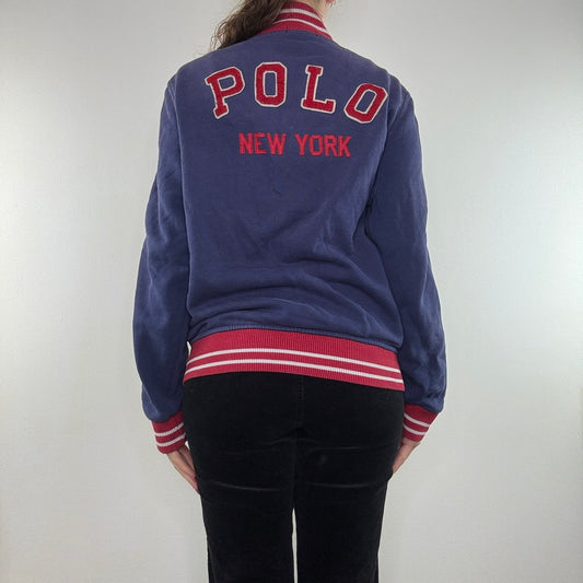 Vintage Polo Ralph Lauren varsity letterman bomber jacket New York Drake