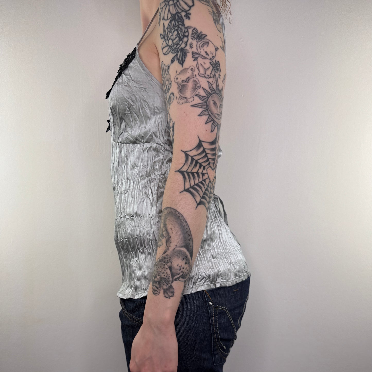 Y2K vintage Bay crinkle satin cami top