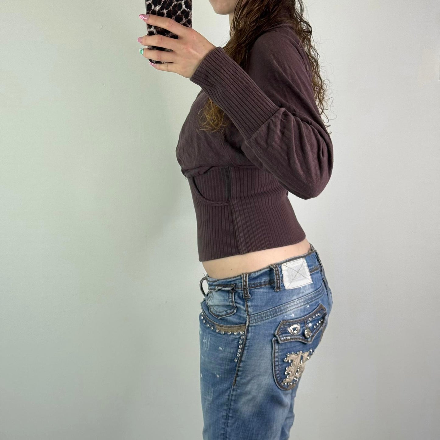 Y2K vintage Diesel chunky waistband fitted zip up jumper cinched