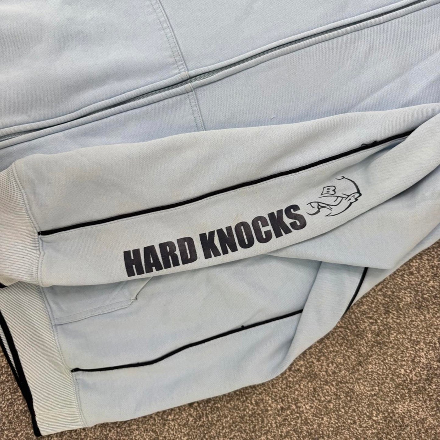 90s Y2K vintage School of Hard Knocks zip up hoodie graphic print baggy hip hop