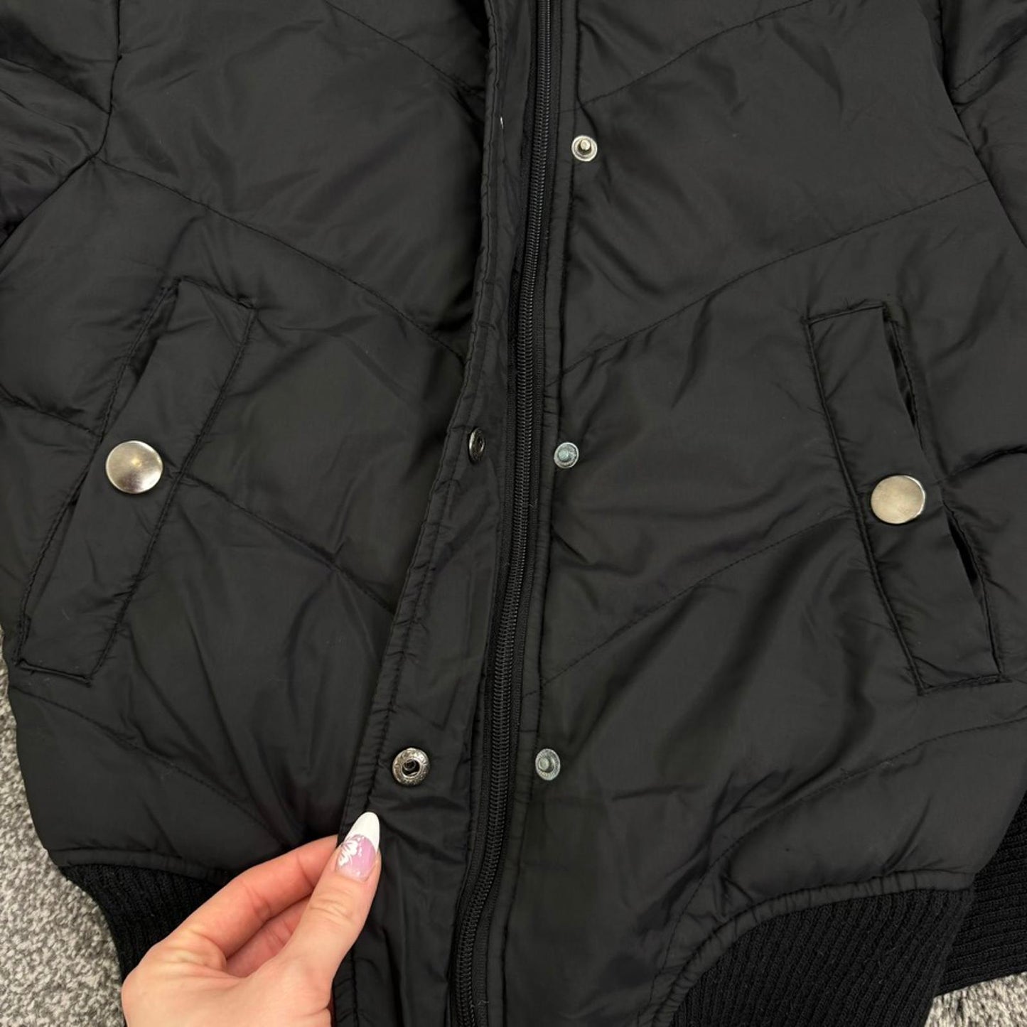 Y2K vintage zip up bomber jacket cropped short length high neck puffer