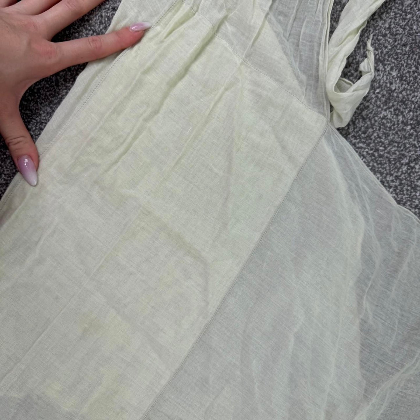 Y2K vintage layered strapless bandeau top bow cotton pale yellow asymmetrical