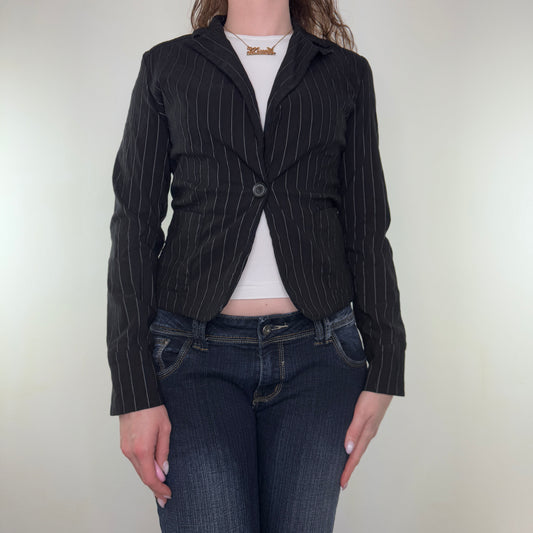 Y2K vintage stretchy fitted pinstripe blazer jacket
