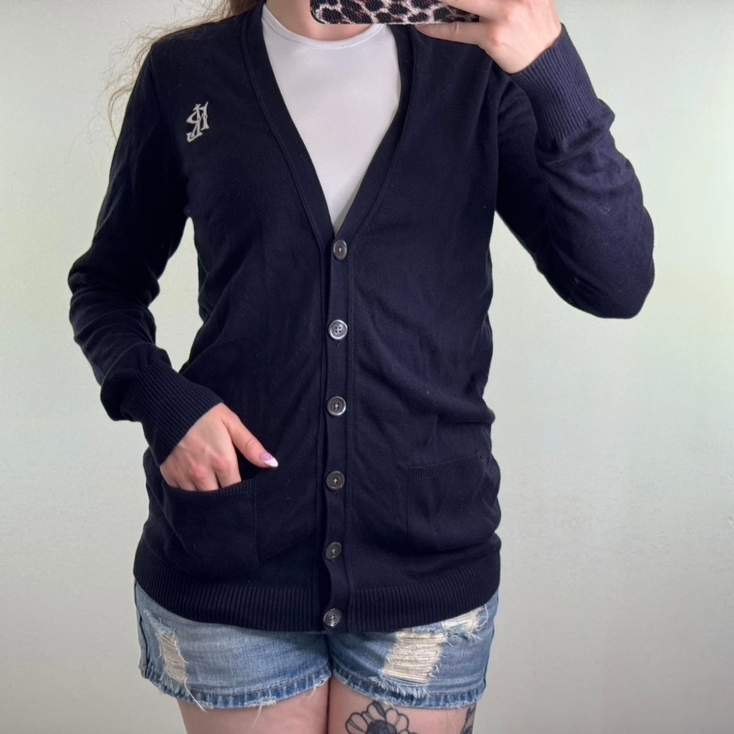 Ralph Lauren Polo Jeans Co button up cardigan V neck thin knit long sleeve