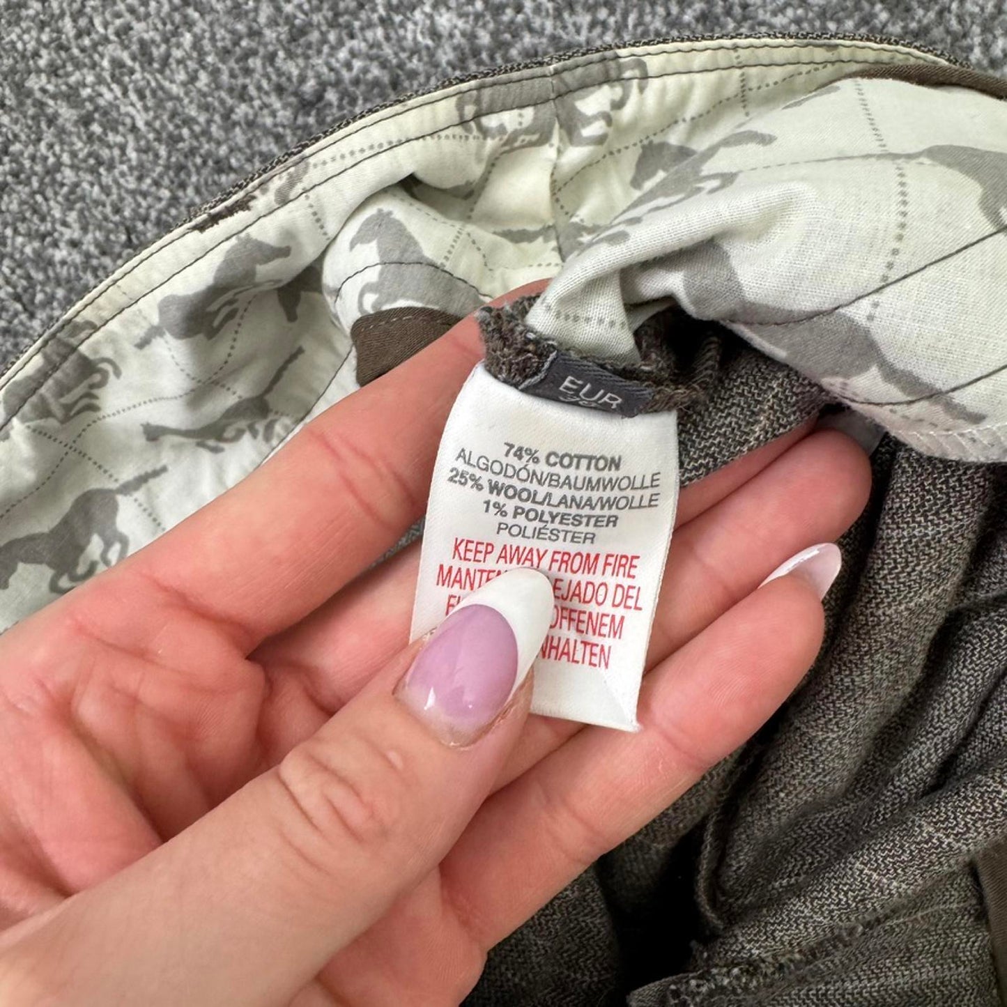 Y2K vintage low rise pinstripe mini shorts wool blend tailored brown