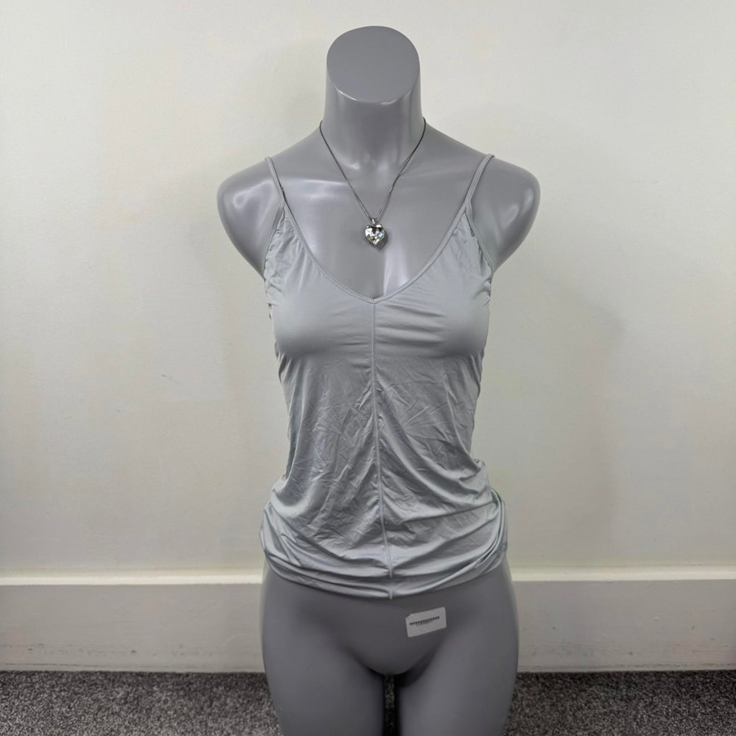 Lightweight silver cami tank top stretchy grey
