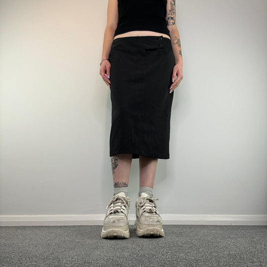 Y2K pinstripe midi skirt