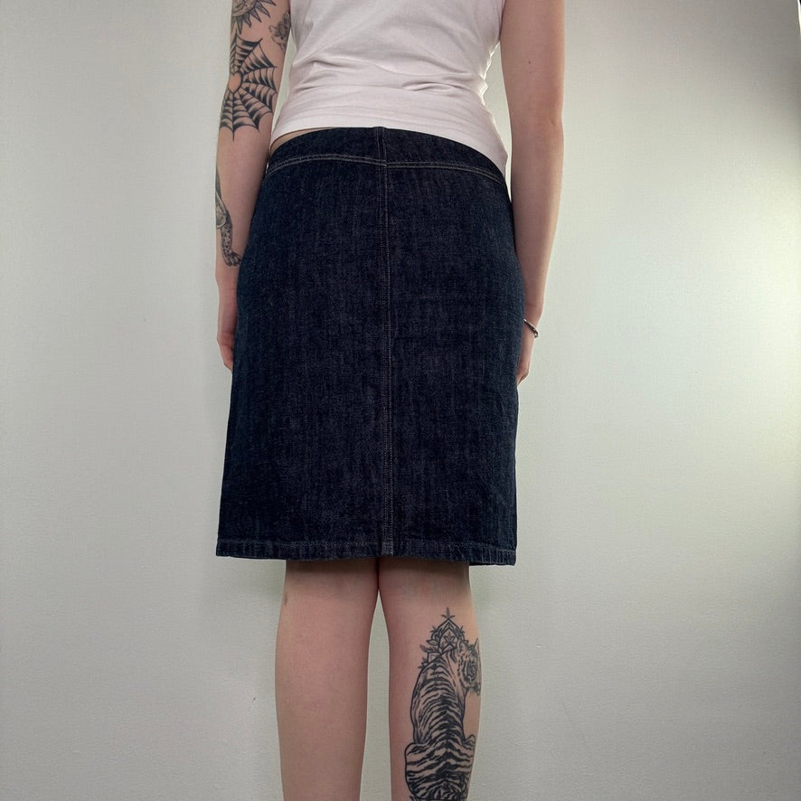 Y2K Diesel low rise denim midi skirt