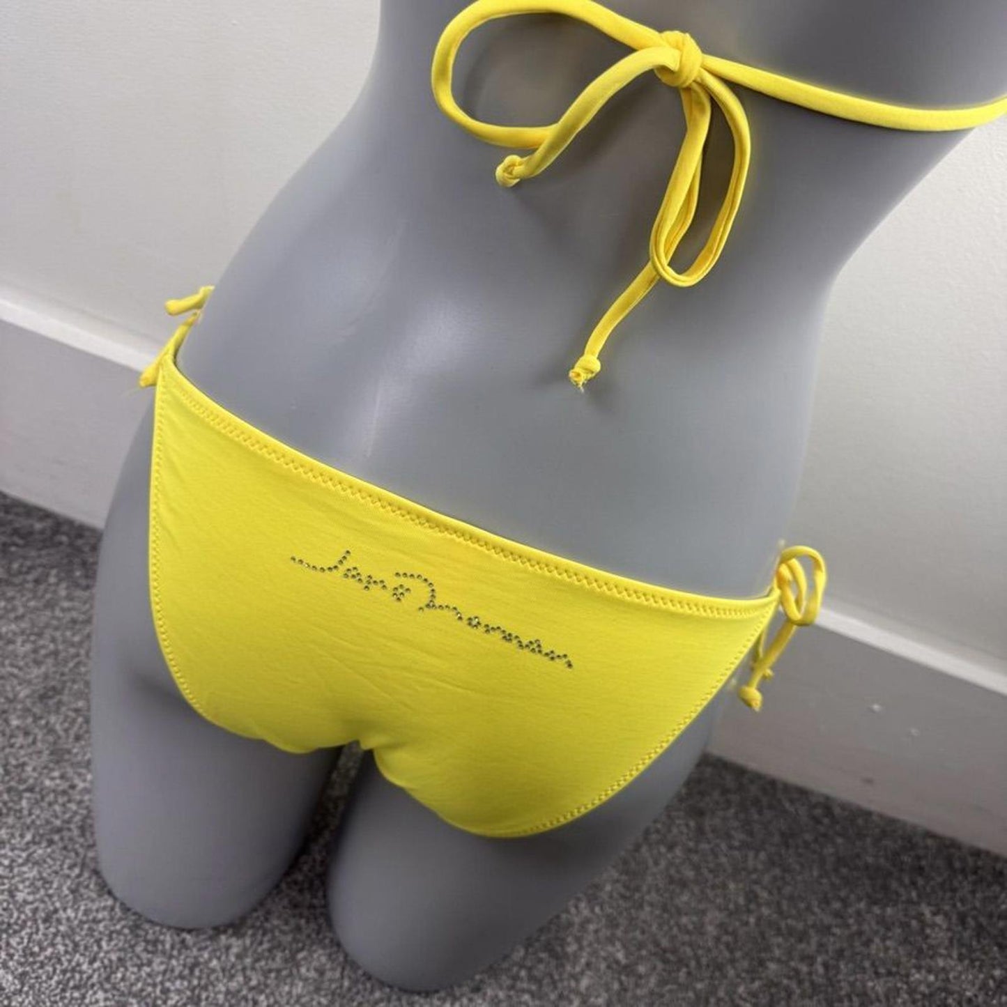 Y2K vintage Jane Norman rhinestone halter neck bikini set matching