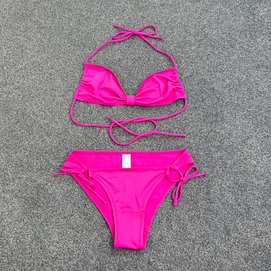 Y2K halter neck bow bikini set