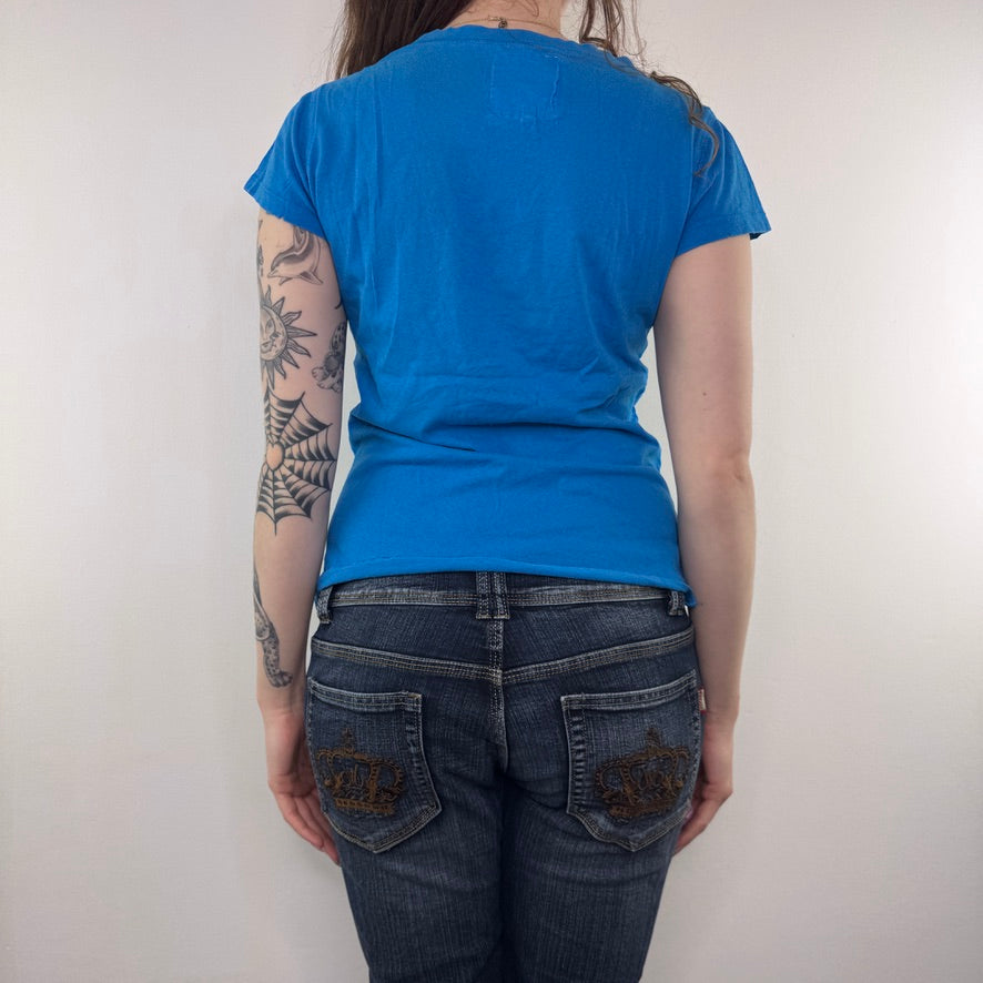 Y2K vintage Italia rhinestone crown top