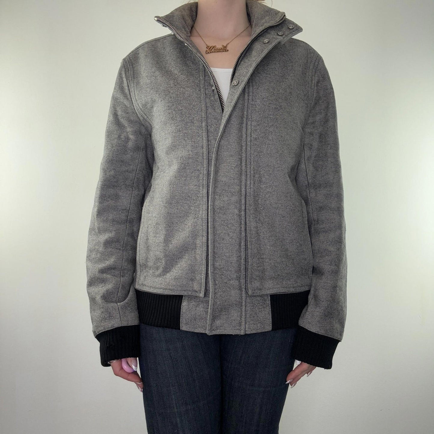 Dior Homme Y2K vintage AW08 Melton jacket wool blend zip up men's high neck coat