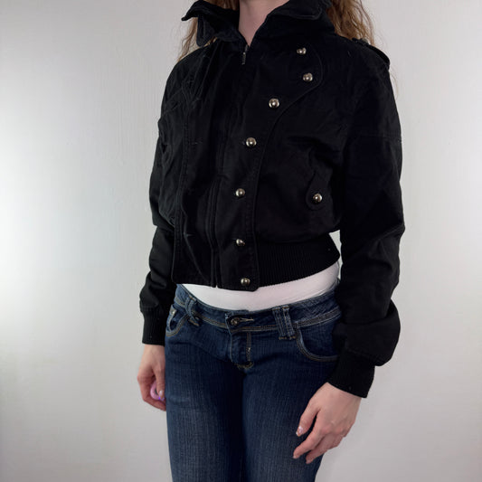 Y2K vintage military zip up short length military style jacket