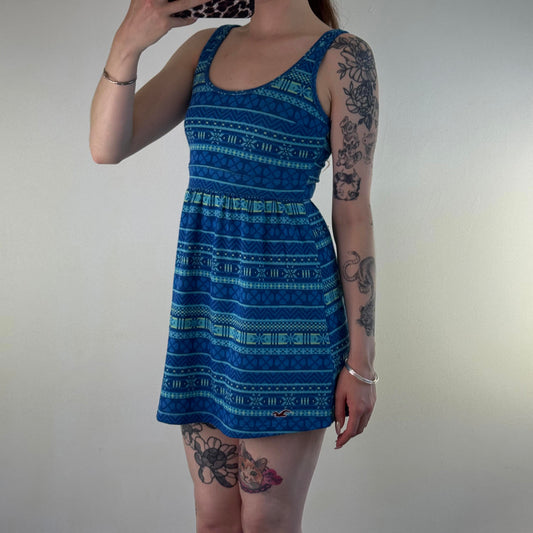 Y2K vintage Hollister knit skater mini dress stretchy a line fitted scoop 2010s