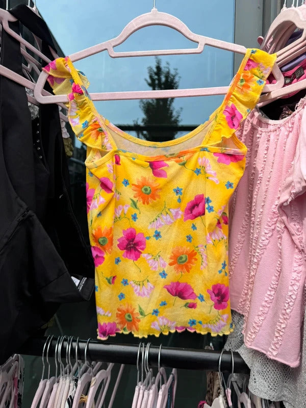 Y2K vinatge Per Una mesh cami top floral