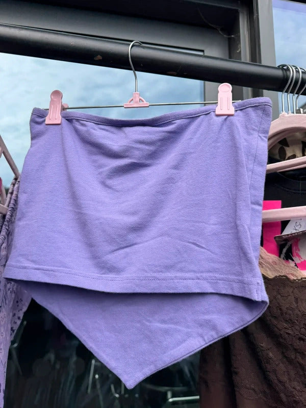 Y2K vintage Etam strapless crop top bandeau v hem