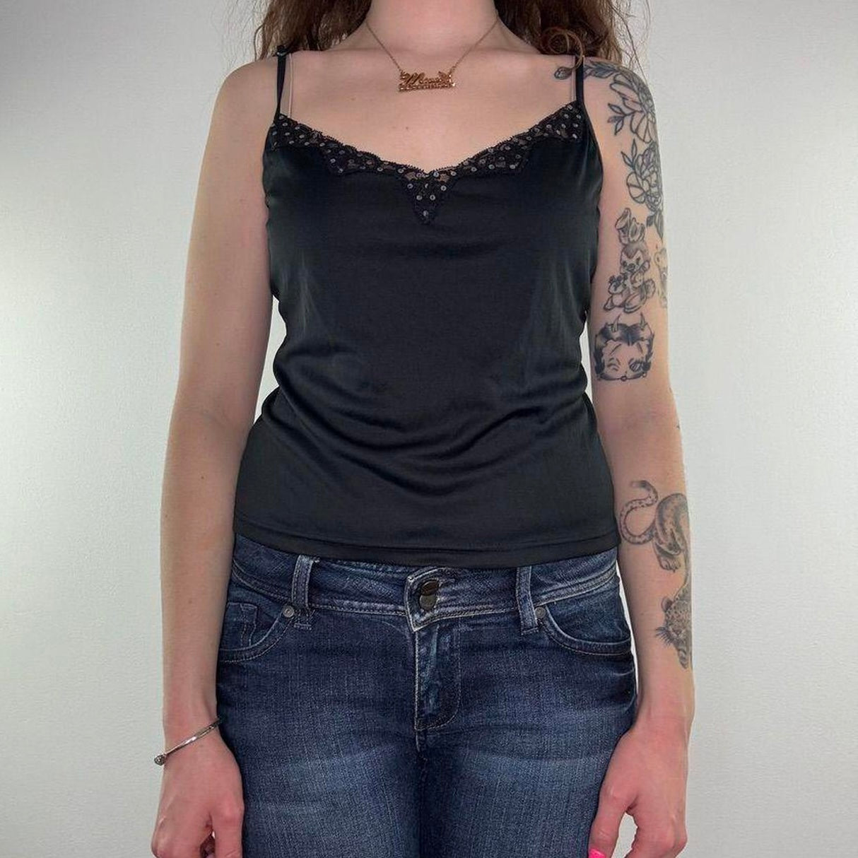 Y2K vintage slinky sequin cami top