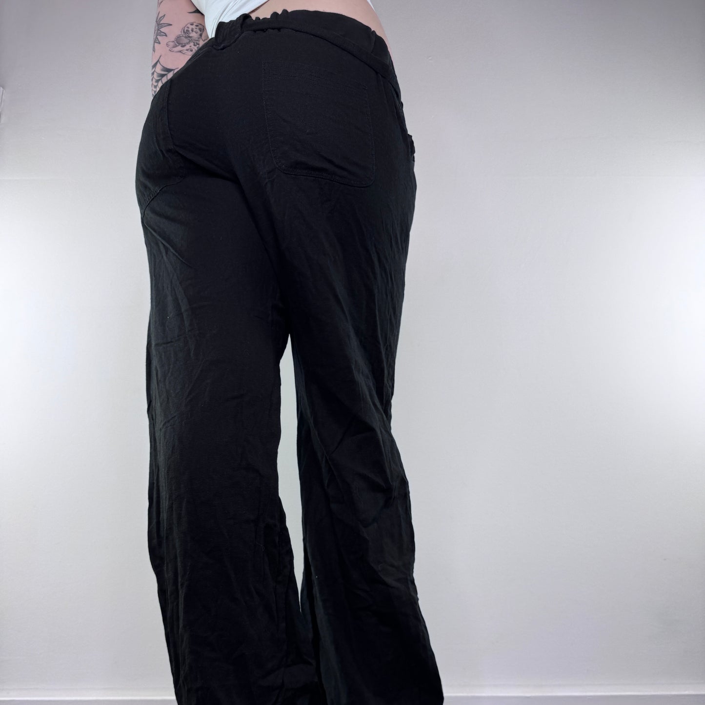 Y2K vintage lightweight linen baggy trousers