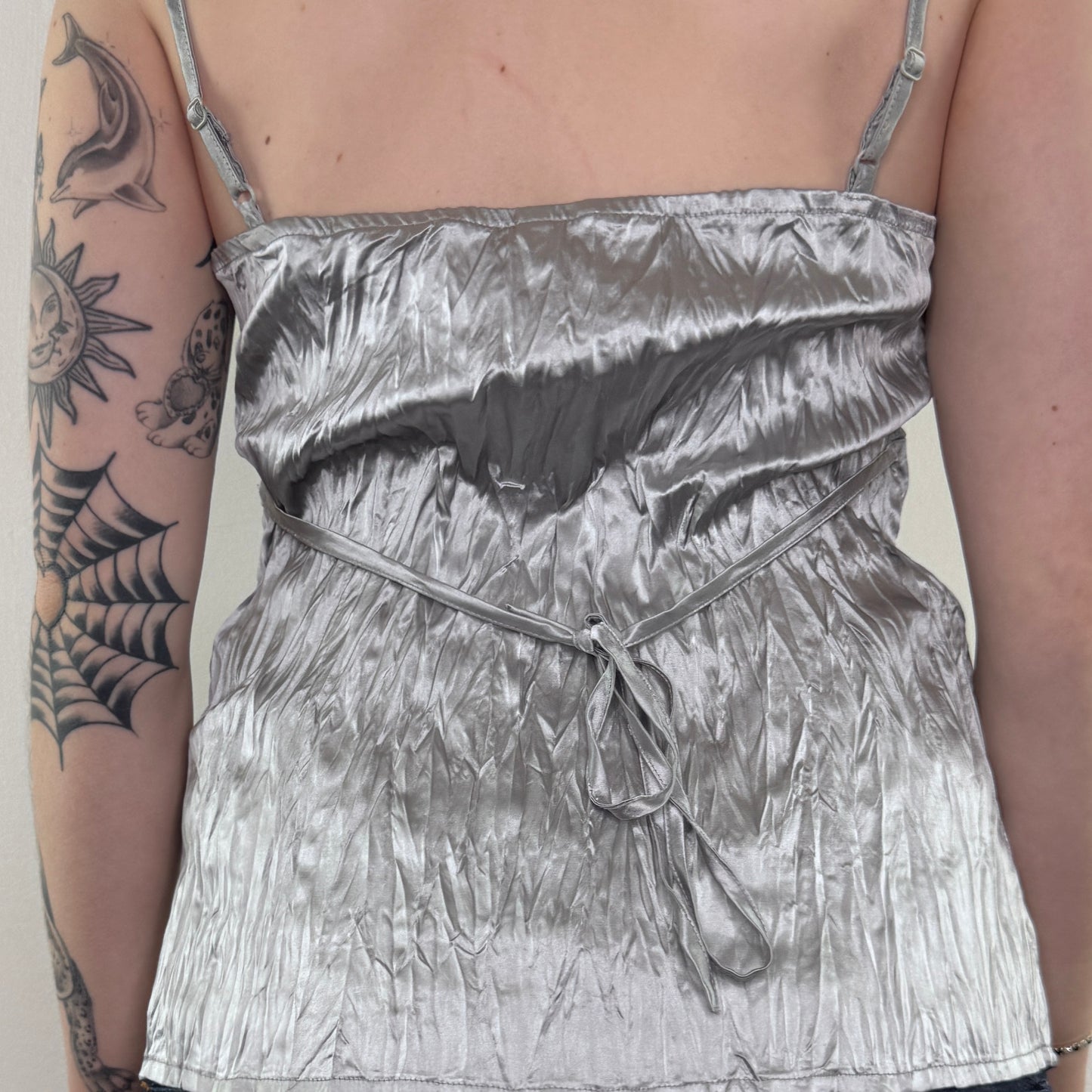 Y2K vintage Bay crinkle satin cami top