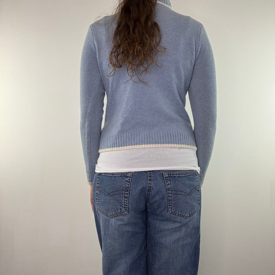 Y2K vintage snowflake wool knit turtleneck jumper winter christmas