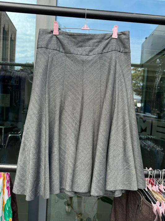Y2K vintage midi skirt pinstripe a line sparkly grey glitter