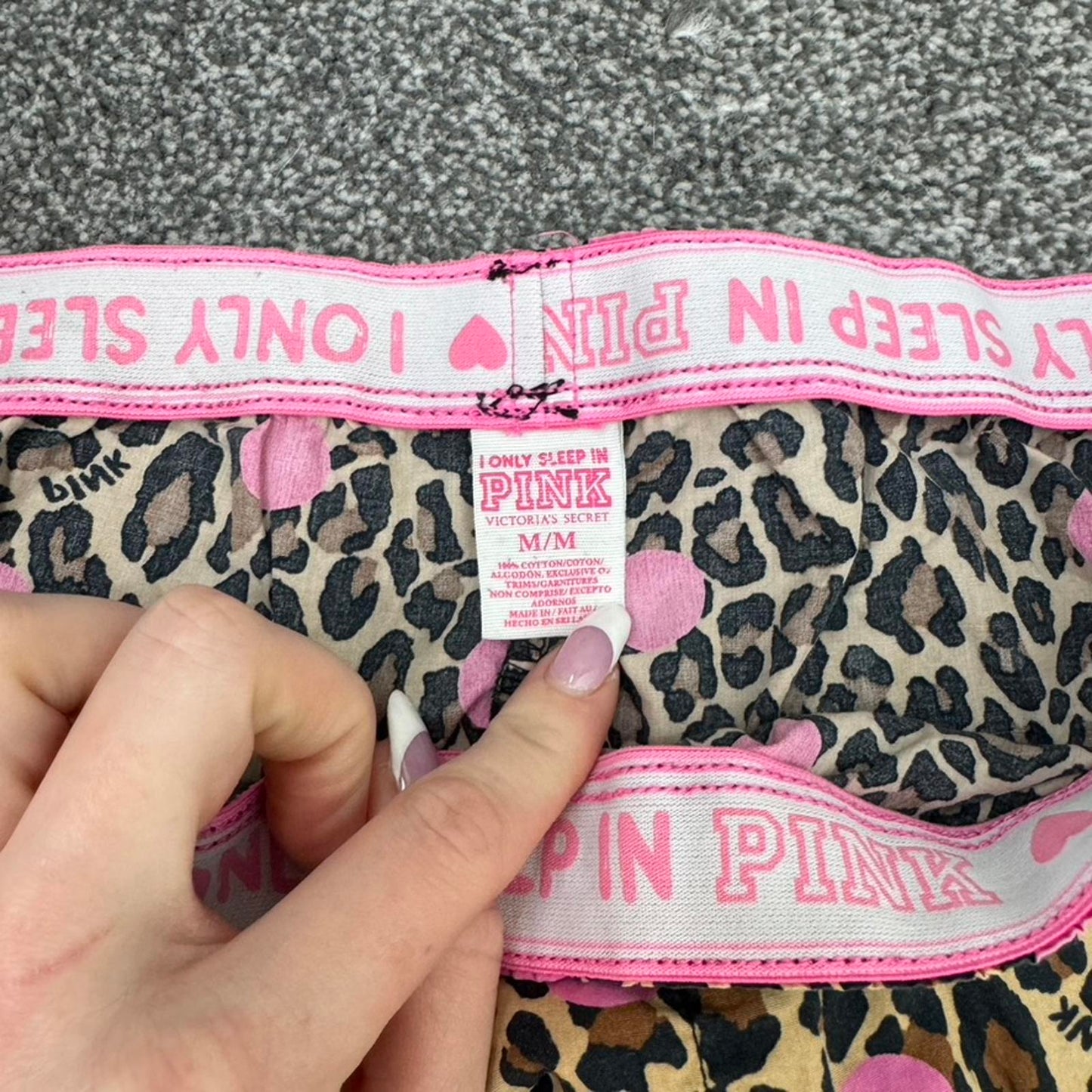 Vintage Victoria Secret PINK pyjama bottoms leopard print baggy polka dot