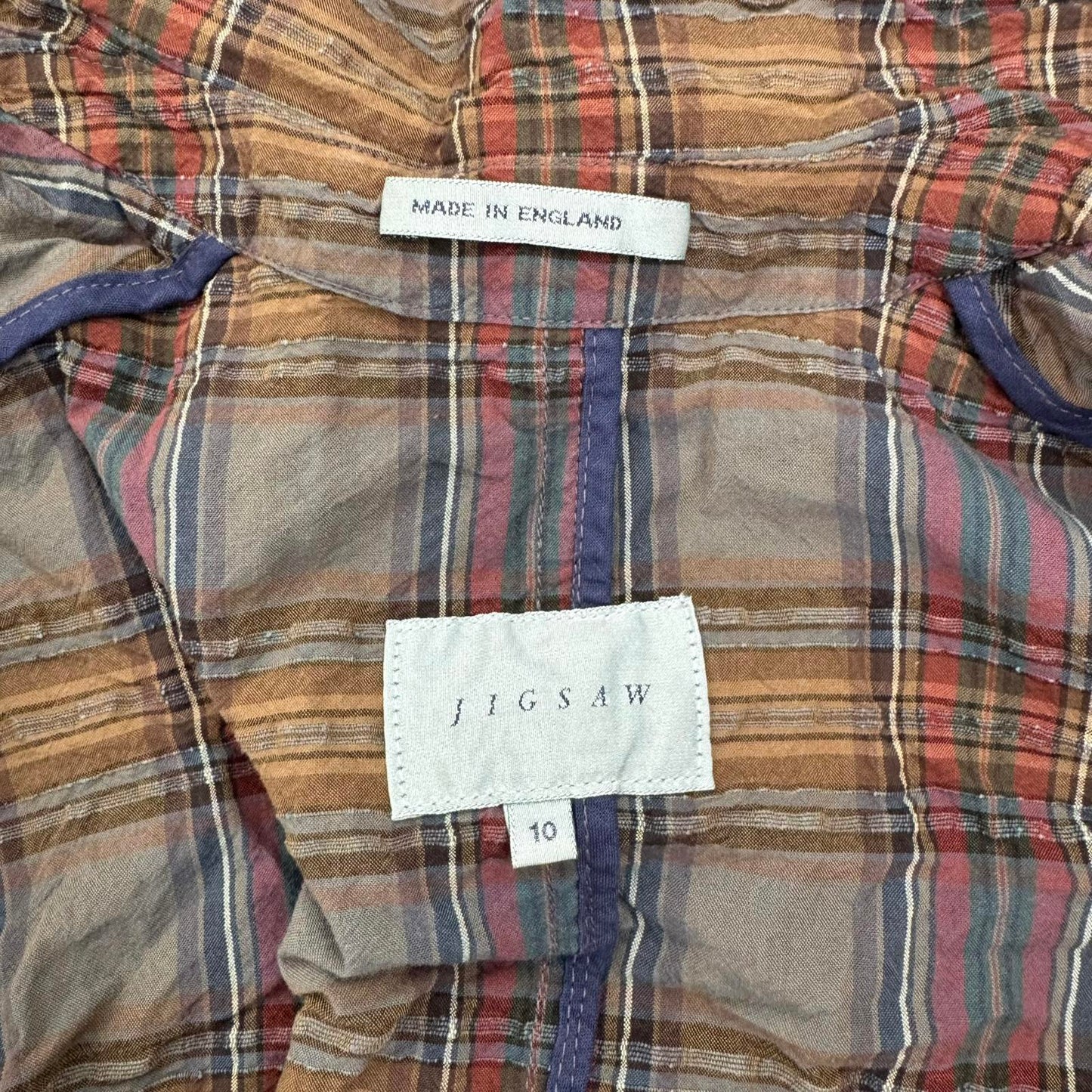 Y2K vintage tartan jacket button up blazer print buttons check print tailored