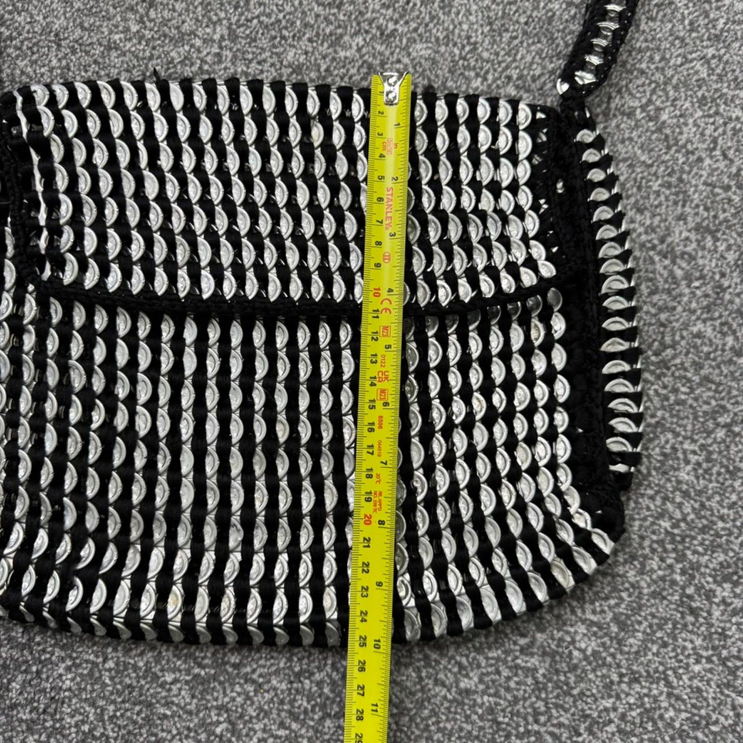 Y2K vintage bottle top cap can shoulder bag crossbody medium black silver