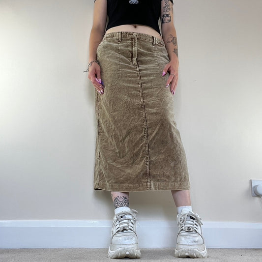 Y2K velour maxi skirt