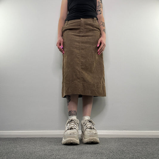 Y2K corduroy maxi skirt