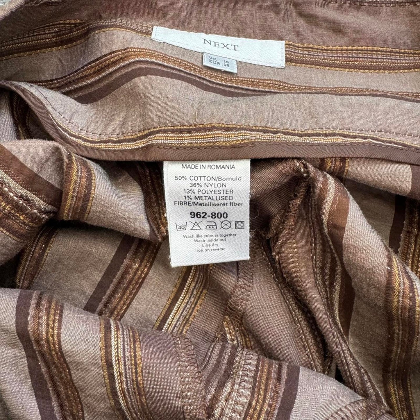 Y2K vintage stripe maxi skirt a line stripy pinstripe light dark brown