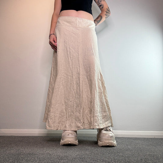 Y2K part linen maxi skirt