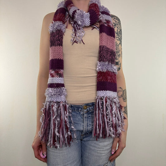 Y2K vintage knit tassel scarf