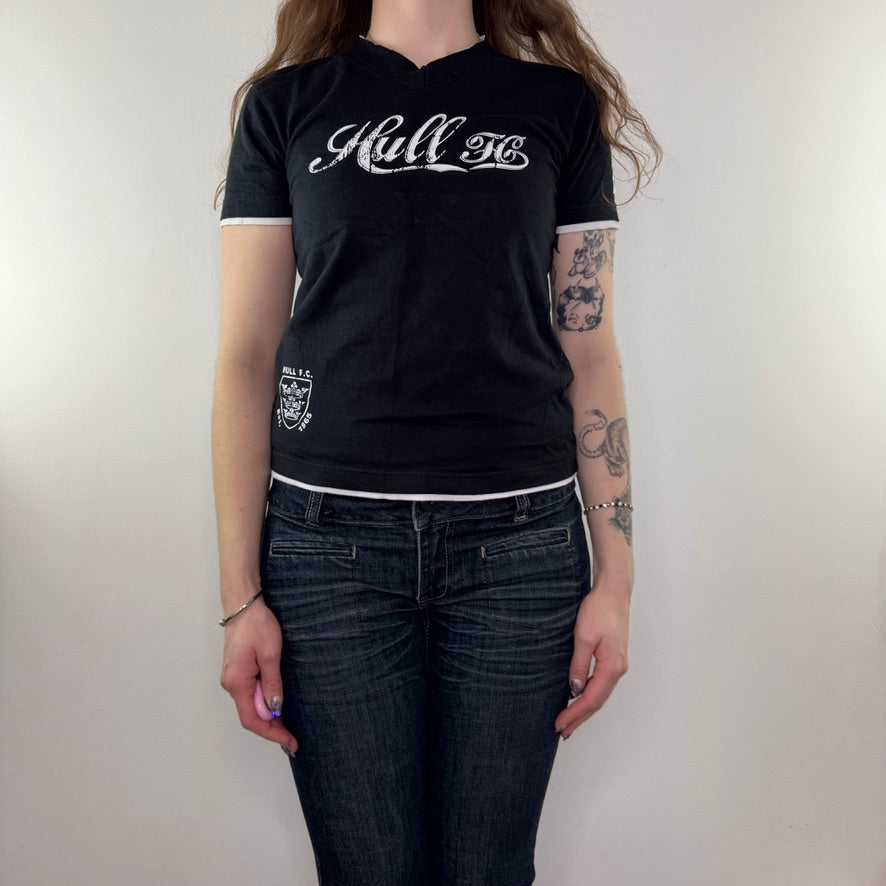 Y2K vintage Hull F.C spell out t shirt
