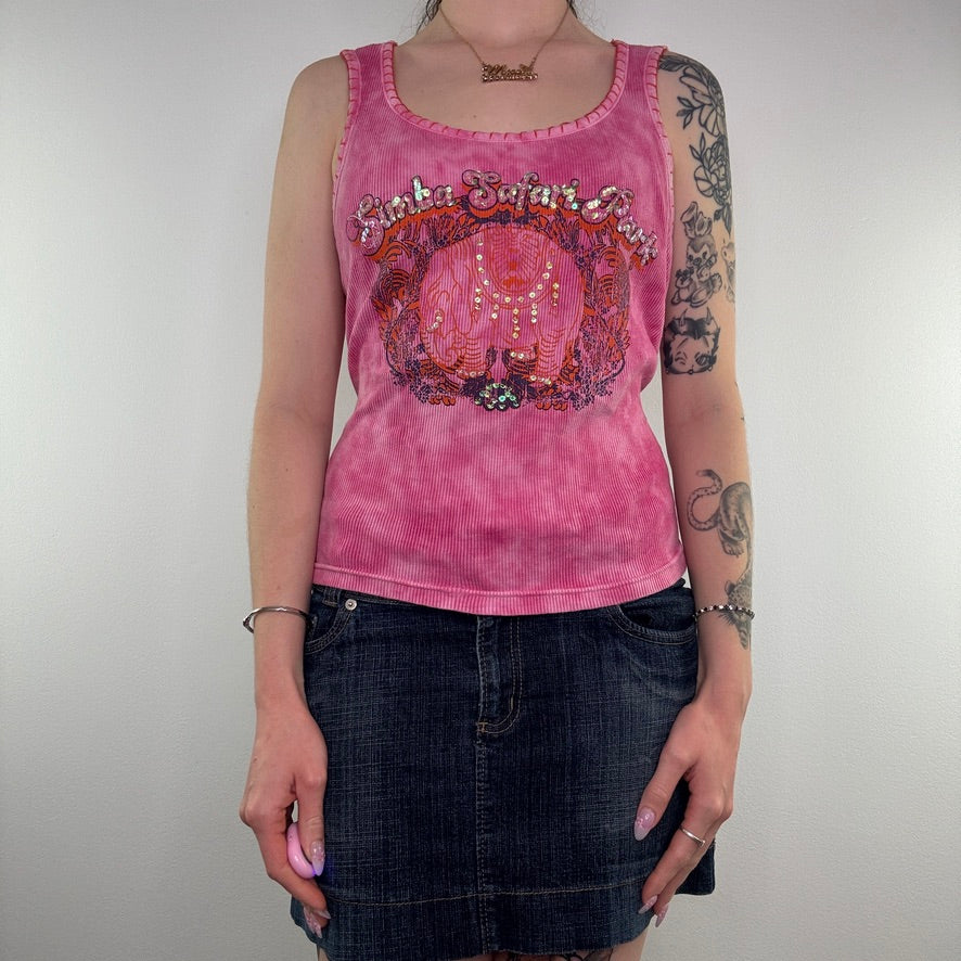 Y2K sequin elephant tank top