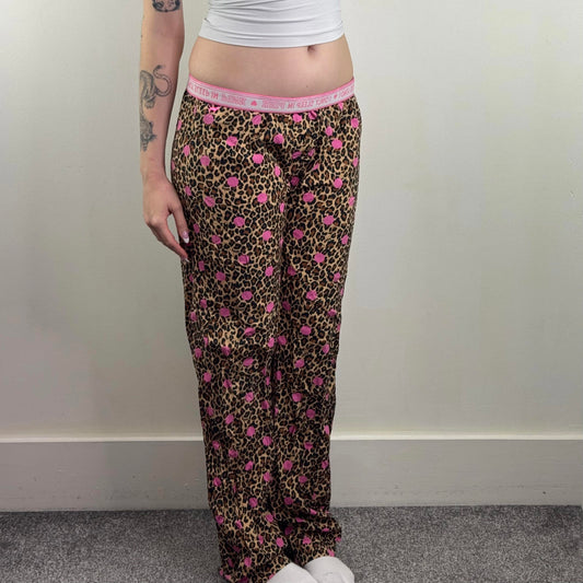 Vintage Victoria Secret PINK pyjama bottoms leopard print baggy polka dot